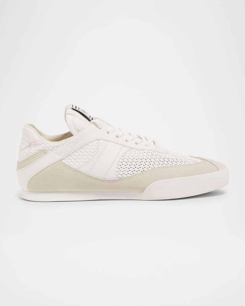 Kick Mesh and Leather Low-Top Sneakers